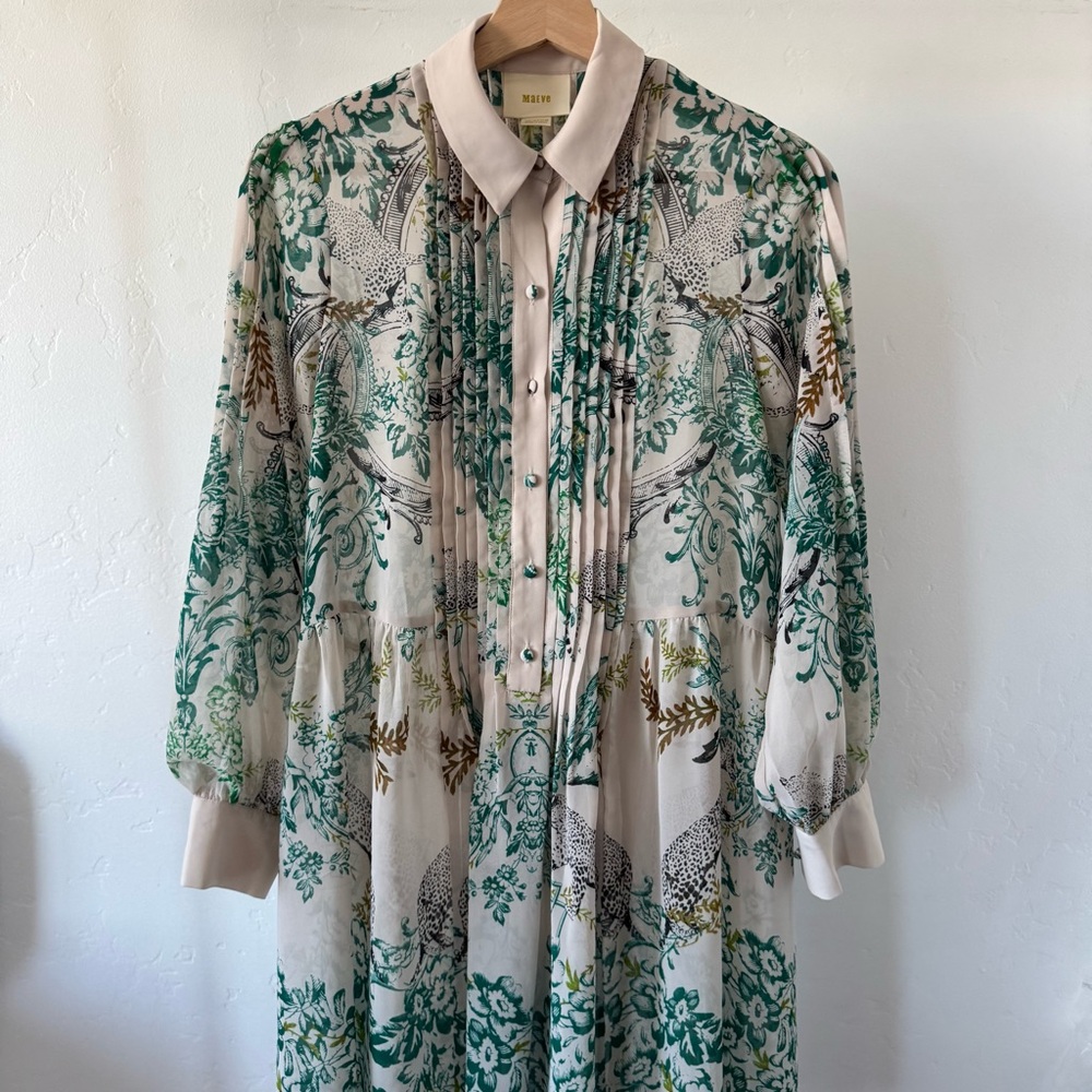 Anthropologie Maeve Ria Dropwaist Shirtdress Women’s 0 - Picture 3 of 6